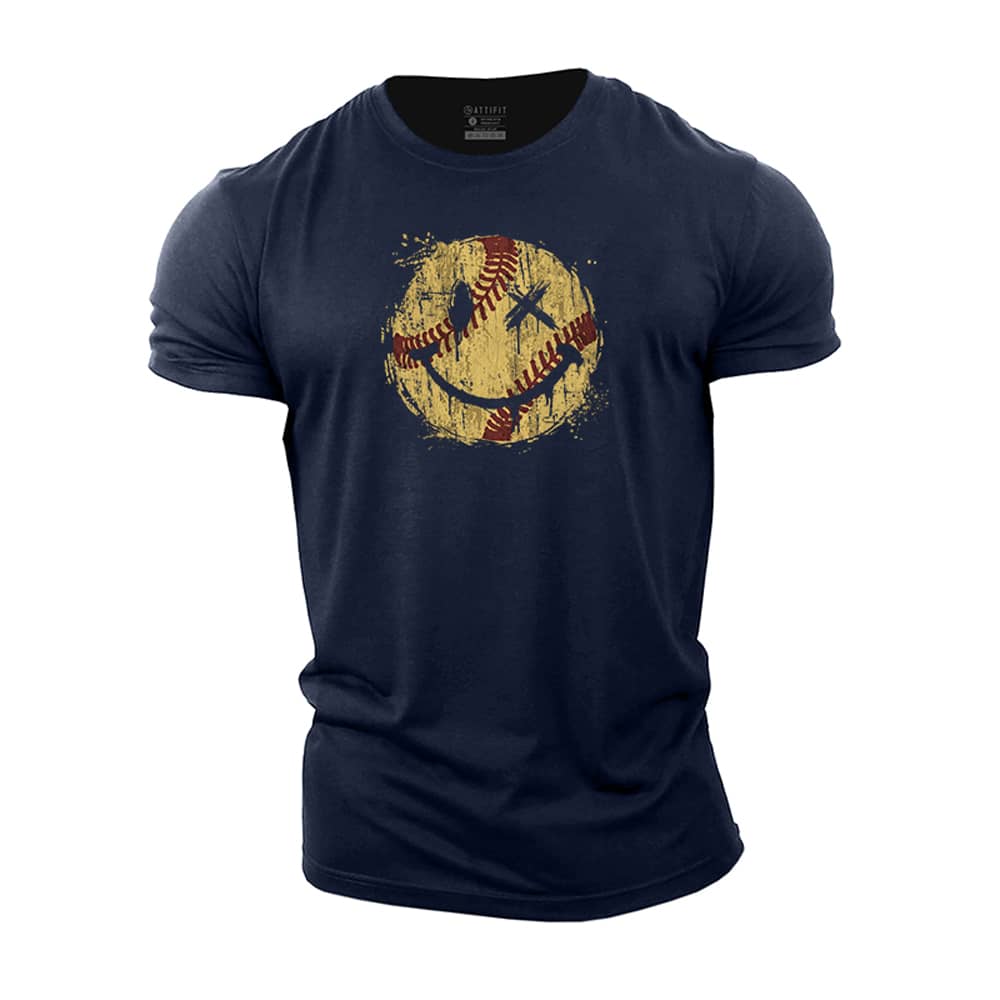 Baseball Smiley Cotton T-Shirt