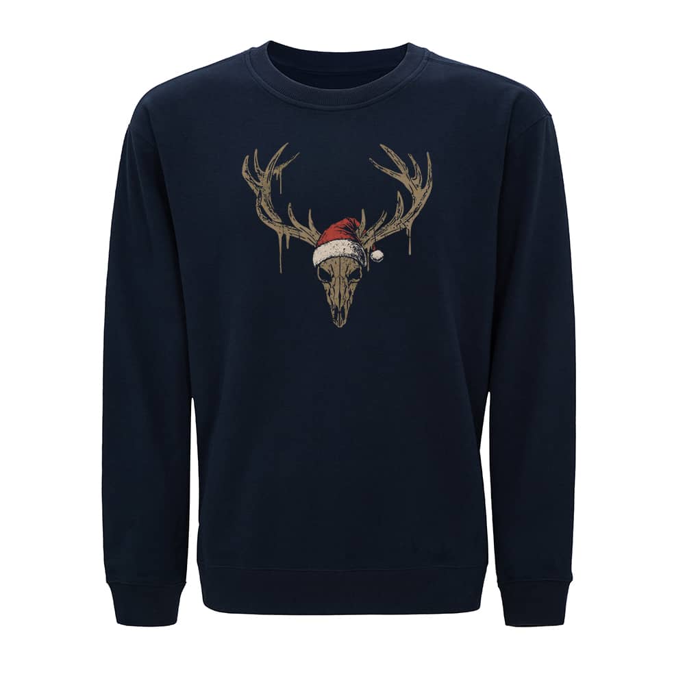 Christmas Elk Skull Crewneck Sweatshirt