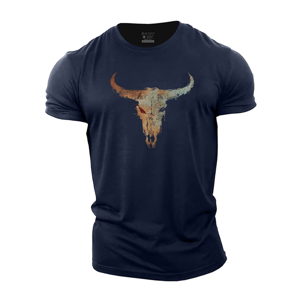 Ink-textured Bull Cotton T-Shirt