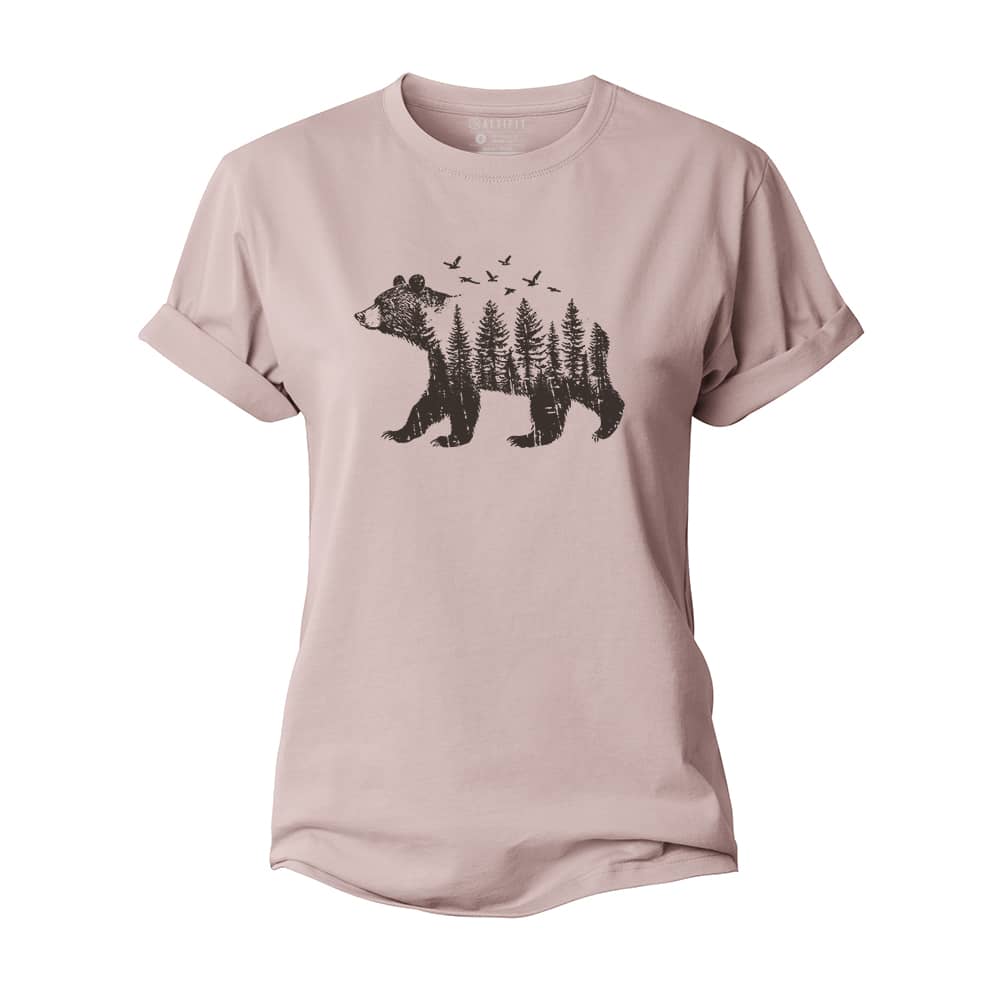 Bear And Forest Women's Cotton T-Shirt