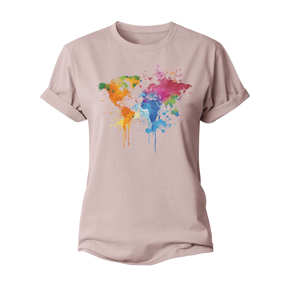 World Map Women's Cotton T-Shirt