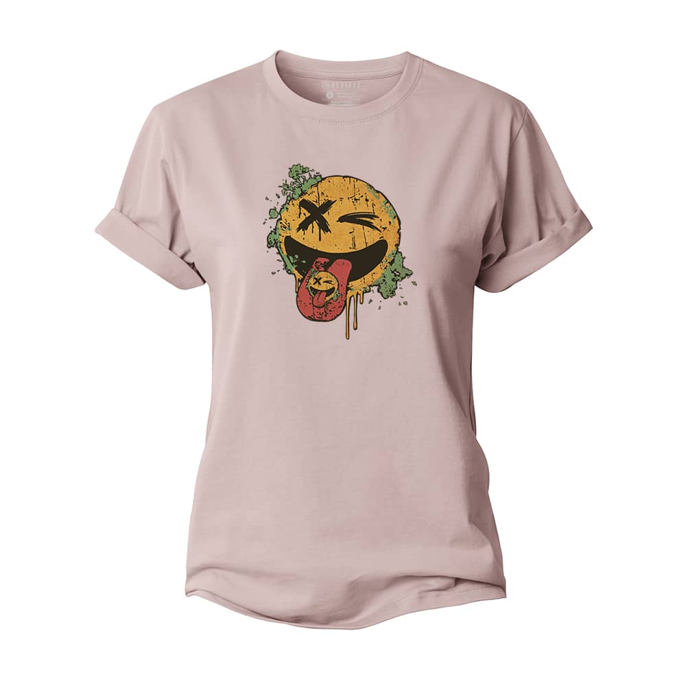 Smiley Stick Out Tongue Women's Cotton T-Shirt