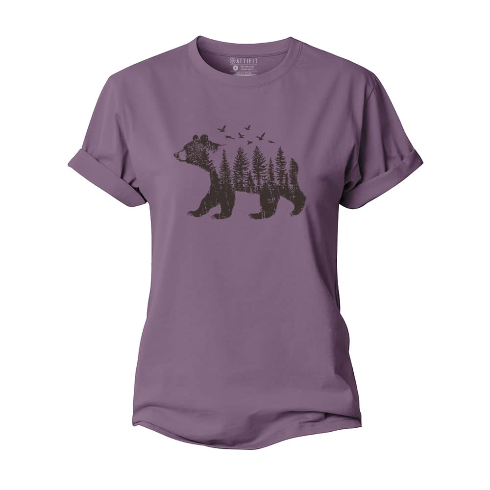 Bear And Forest Women's Cotton T-Shirt