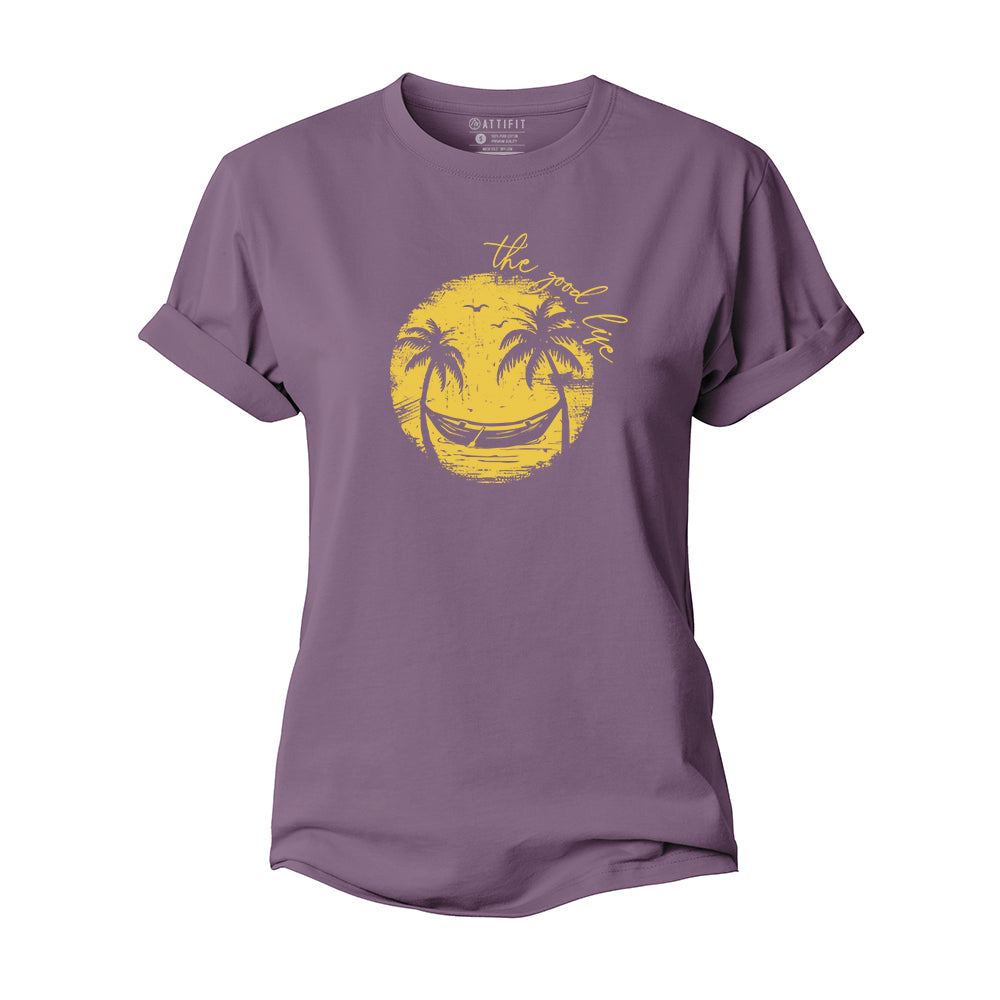 Smiley Palm Tree Women's Cotton T-Shirt