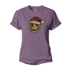 Christmas Headphones Smiley Women's Cotton T-Shirt