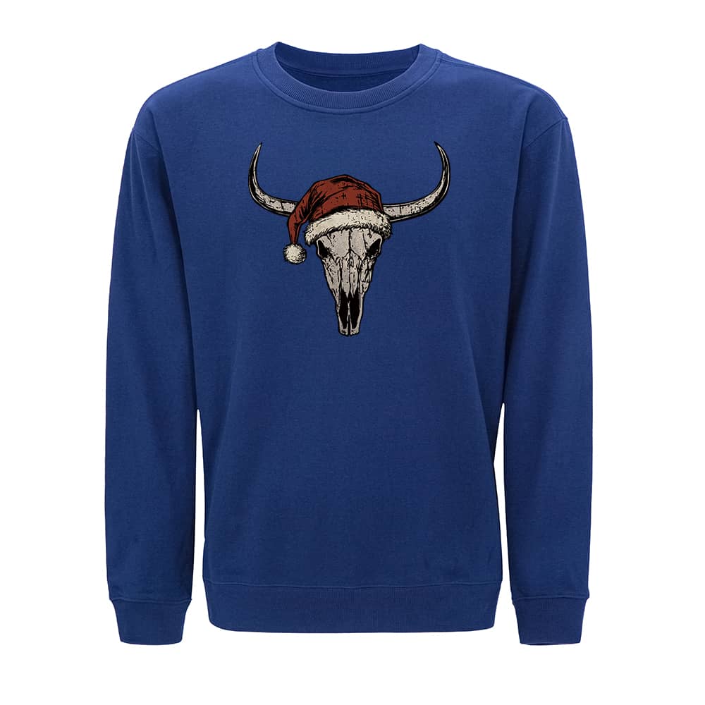 Christmas Bull Skull Crewneck Sweatshirt