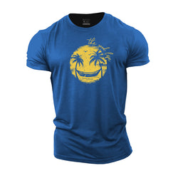 Smiley Palm Tree Cotton T-Shirt