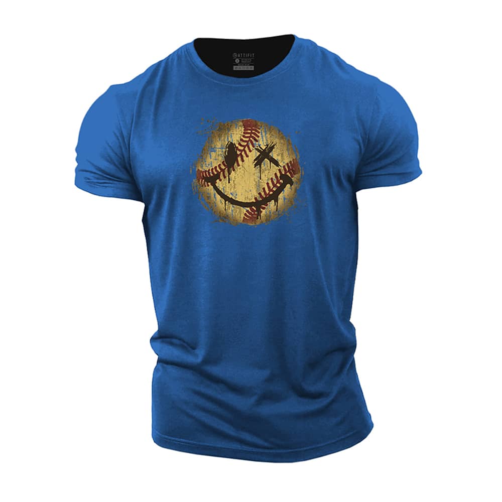 Baseball Smiley Cotton T-Shirt