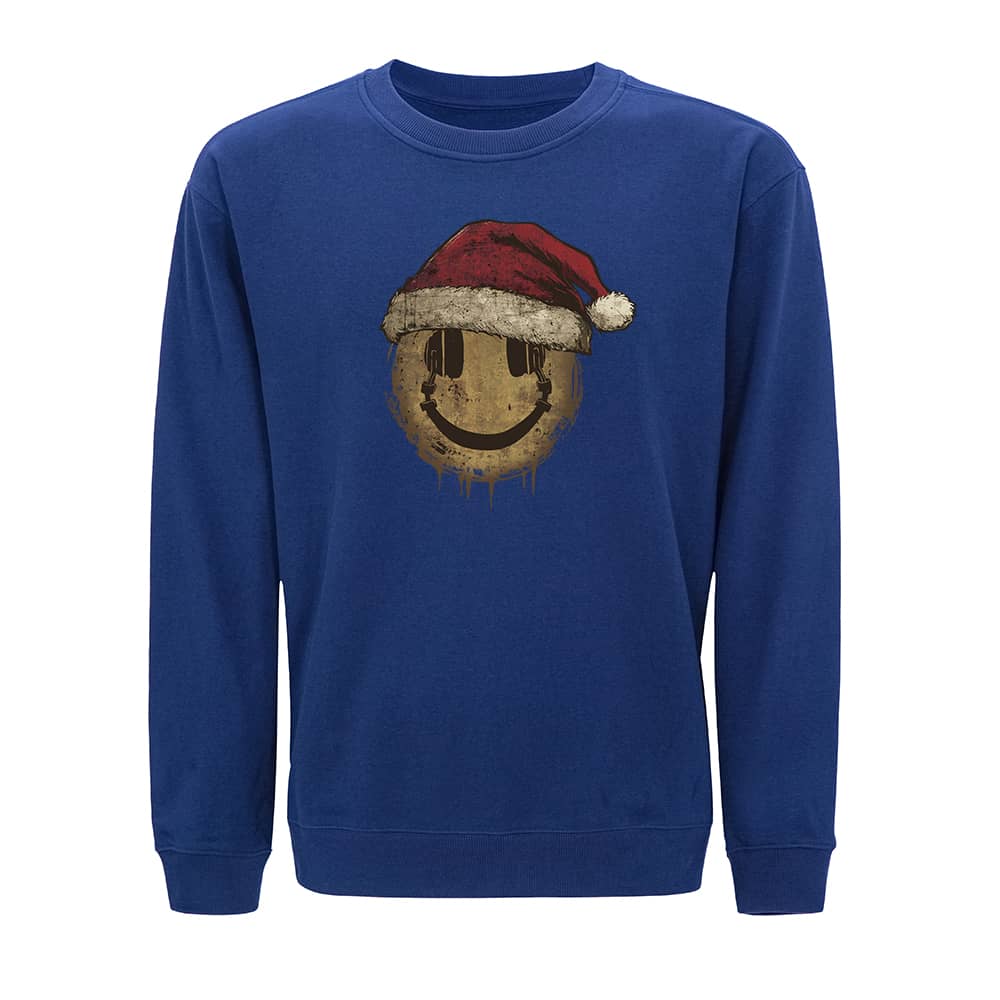 Christmas Headphones Smiley Crewneck Sweatshirt