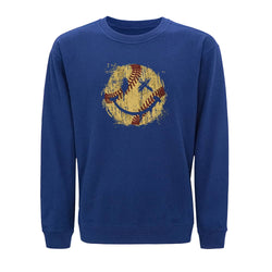 Baseball Smiley Crewneck Sweatshirt