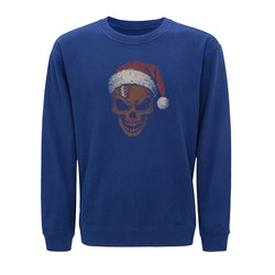 Christmas Football Skull Crewneck Sweatshirt