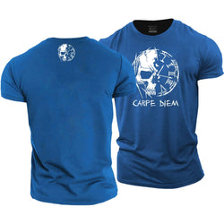 Carpe Diem Skull Cotton T-Shirt