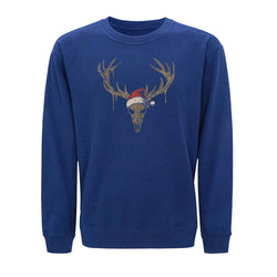 Christmas Elk Skull Crewneck Sweatshirt