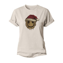 Christmas Headphones Smiley Women's Cotton T-Shirt