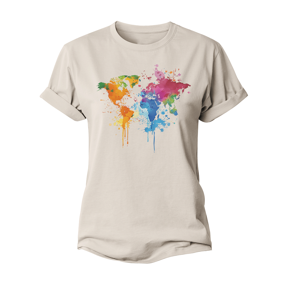 World Map Women's Cotton T-Shirt