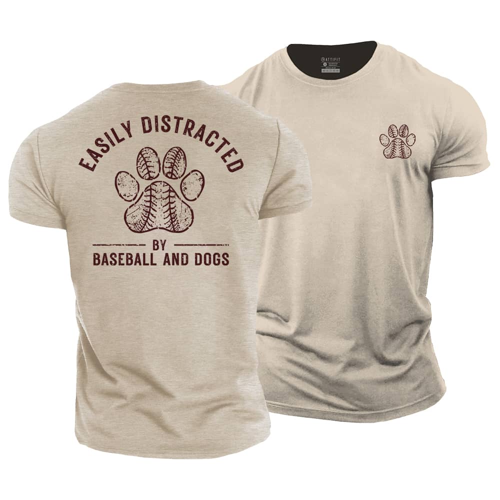 Baseball And Dog Cotton T-Shirt