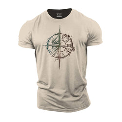 Compass Clock Cotton T-Shirt