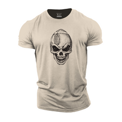 Football Skull Cotton T-Shirt