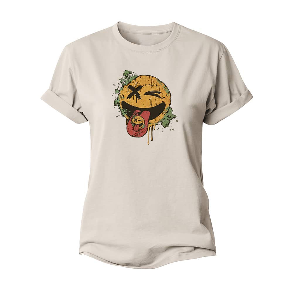 Smiley Stick Out Tongue Women's Cotton T-Shirt