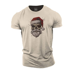 Christmas Pirate Skull Cotton T-Shirt