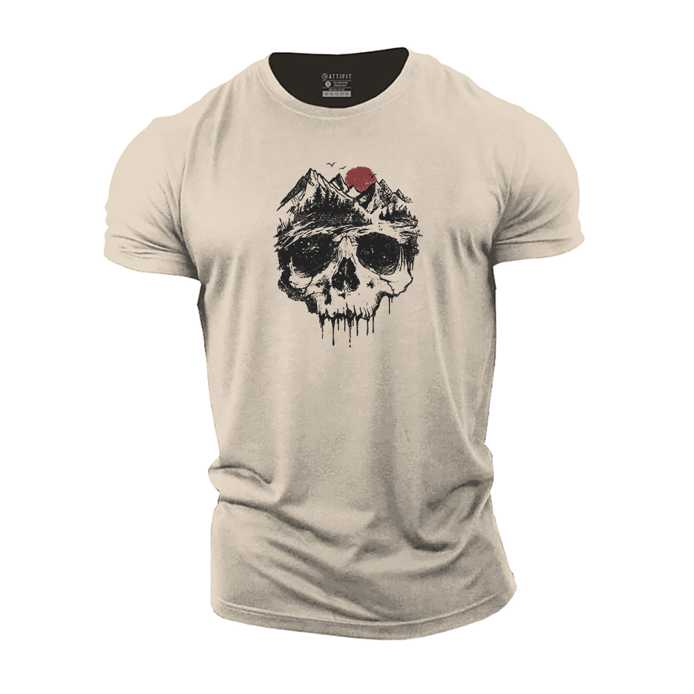 Mountain Skull Cotton T-Shirt