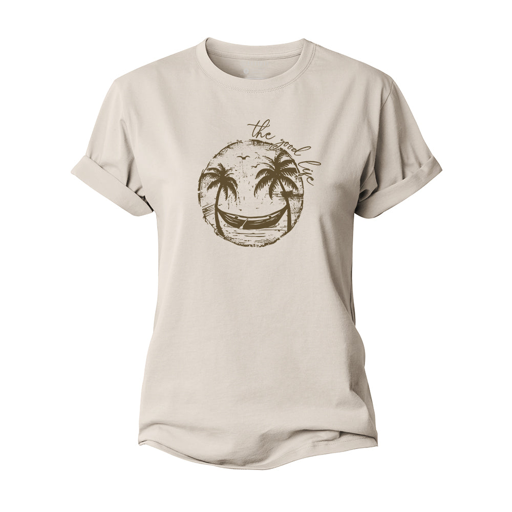 Smiley Palm Tree Women's Cotton T-Shirt