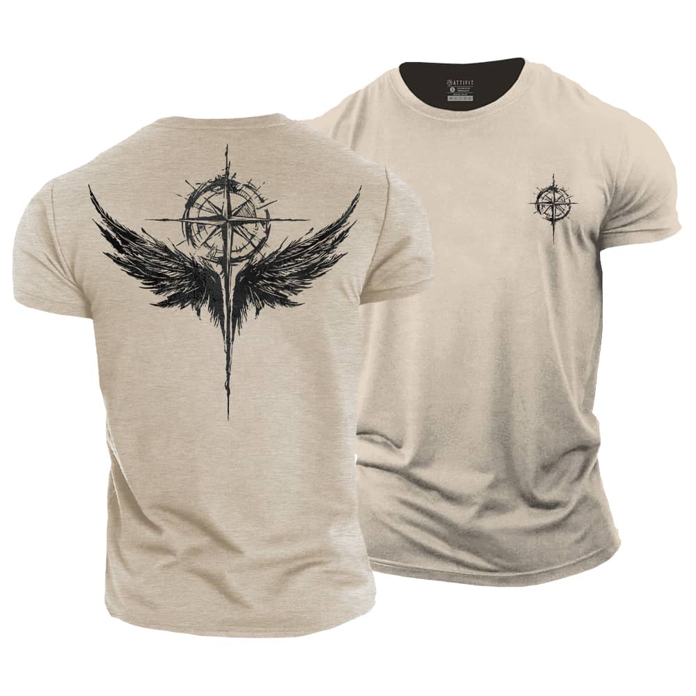 Wings Compass Cotton T-Shirt