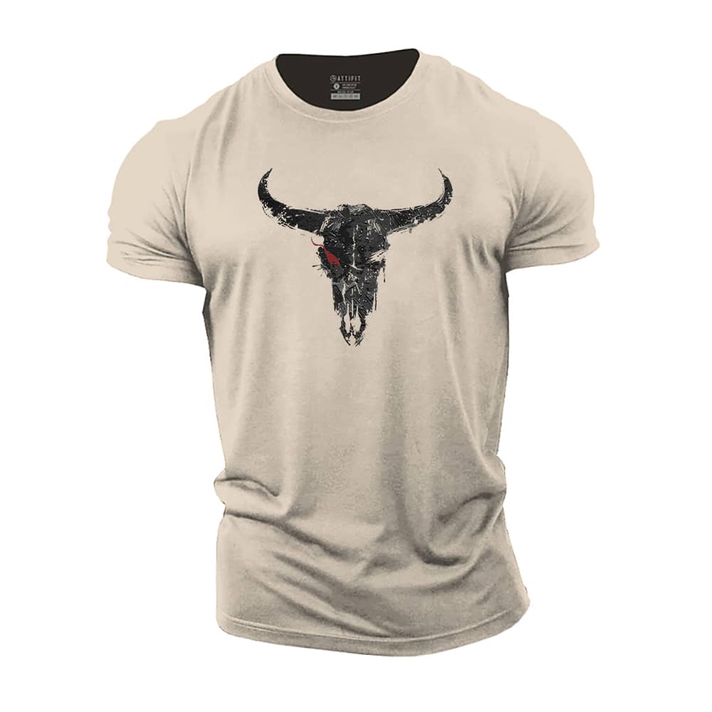 Ink-textured Bull Cotton T-Shirt