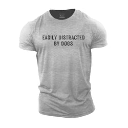 Easily Distracted By Dogs Cotton T-Shirt