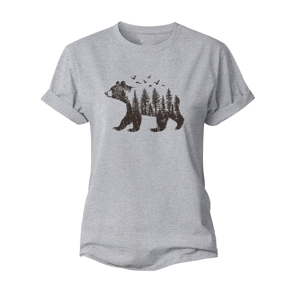 Bear And Forest Women's Cotton T-Shirt