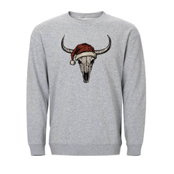 Christmas Bull Skull Crewneck Sweatshirt