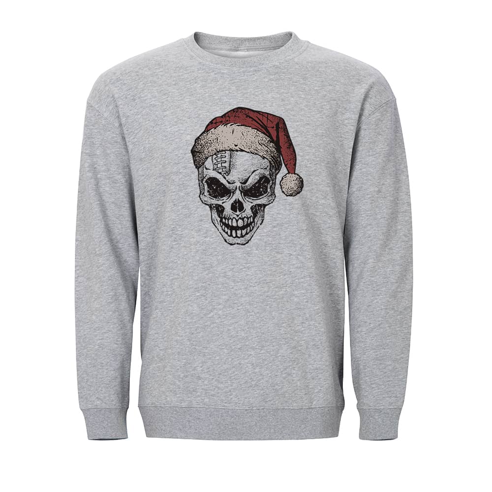 Christmas Football Skull Crewneck Sweatshirt