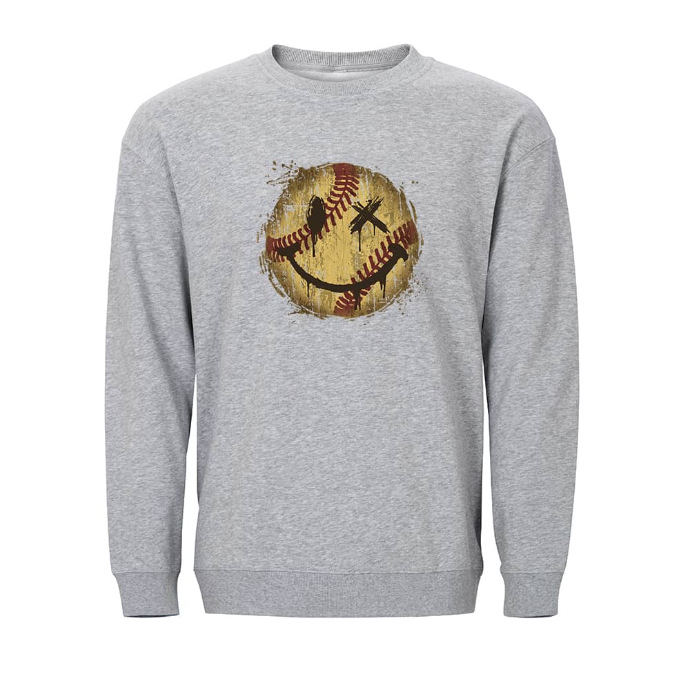 Baseball Smiley Crewneck Sweatshirt