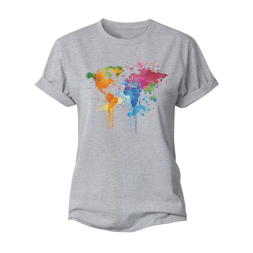 World Map Women's Cotton T-Shirt