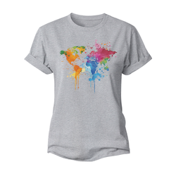 World Map Women's Cotton T-Shirt