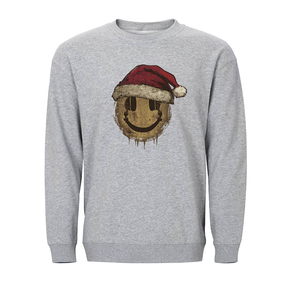 Christmas Headphones Smiley Crewneck Sweatshirt