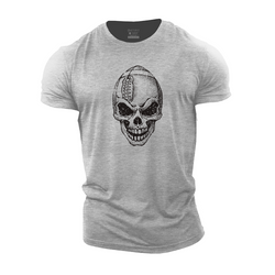 Football Skull Cotton T-Shirt