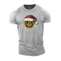 Christmas Skull Smiley Cotton T-Shirt