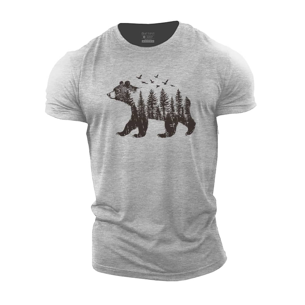 Bear And Forest Cotton T-Shirt