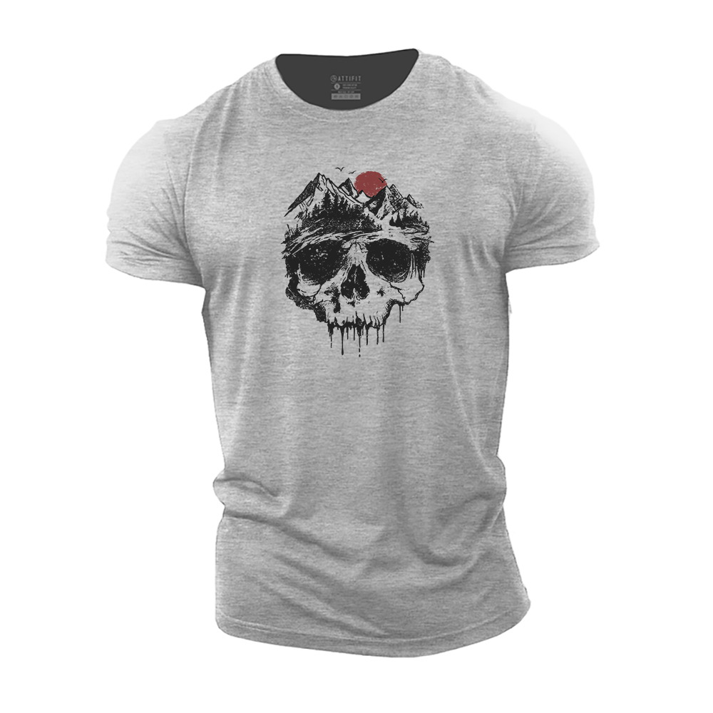 Mountain Skull Cotton T-Shirt