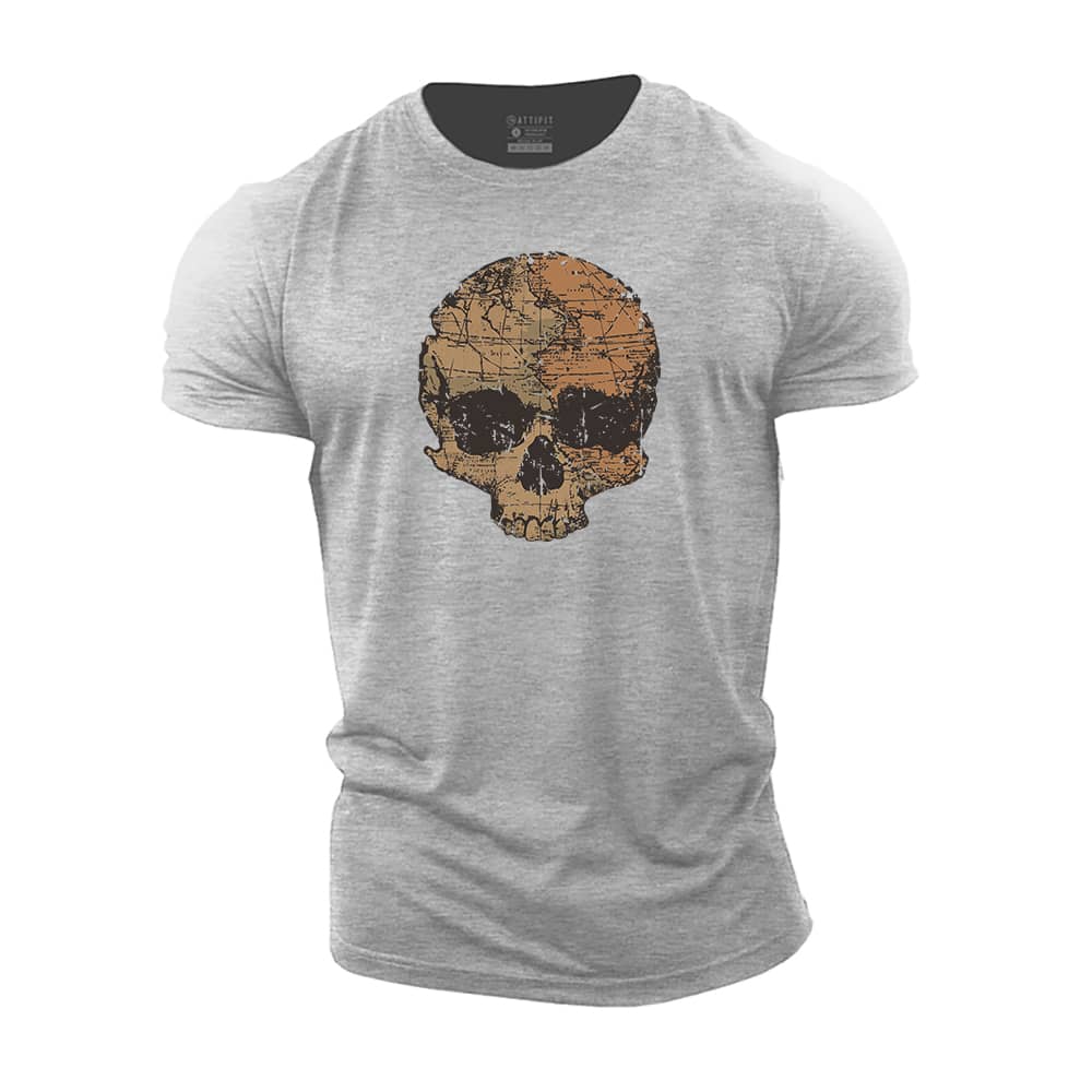 Map Skull Cotton T-Shirt