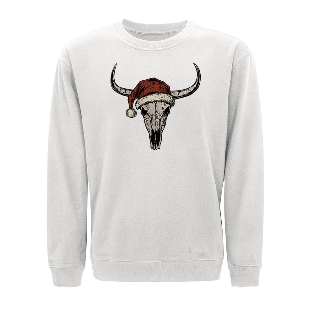 Christmas Bull Skull Crewneck Sweatshirt