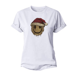 Christmas Headphones Smiley Women's Cotton T-Shirt