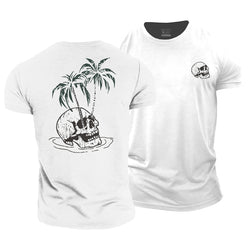 Skull Palm Tree Cotton T-Shirt