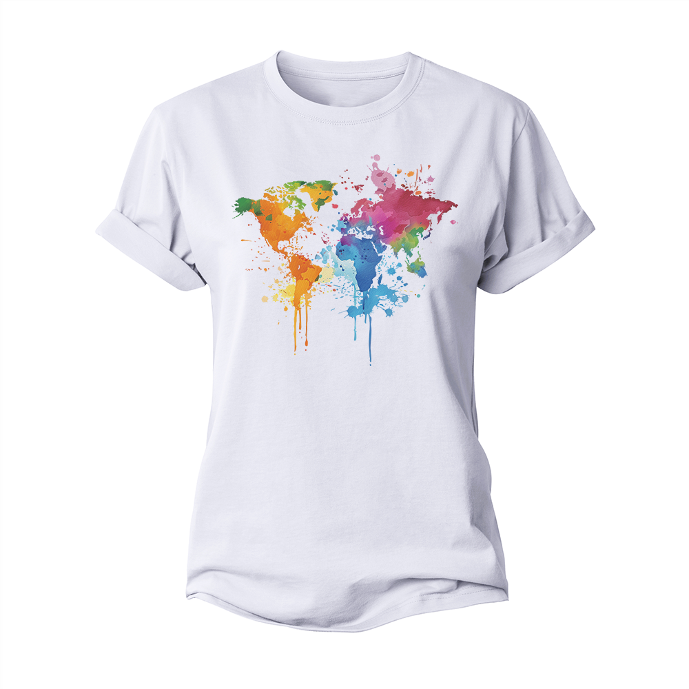 World Map Women's Cotton T-Shirt