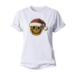 Christmas Smiley Skull Women's Cotton T-Shirt