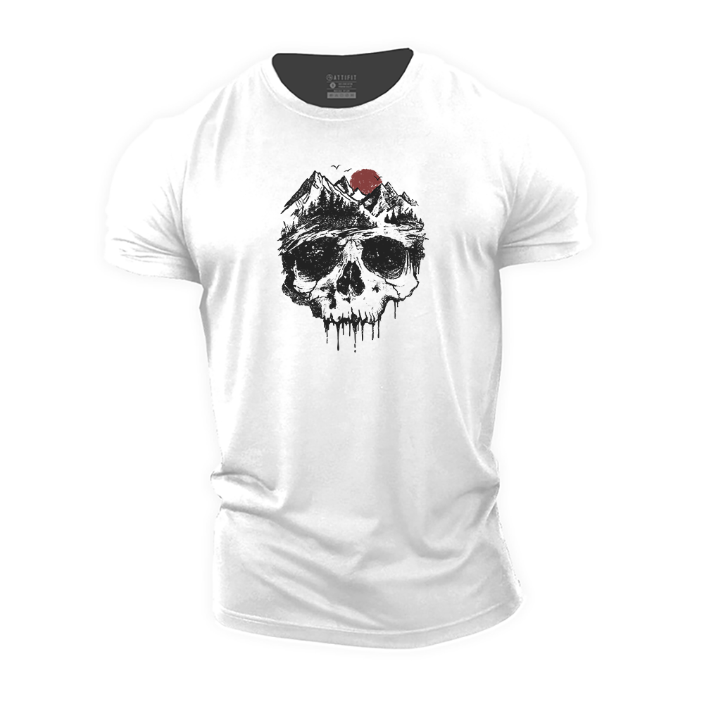 Mountain Skull Cotton T-Shirt