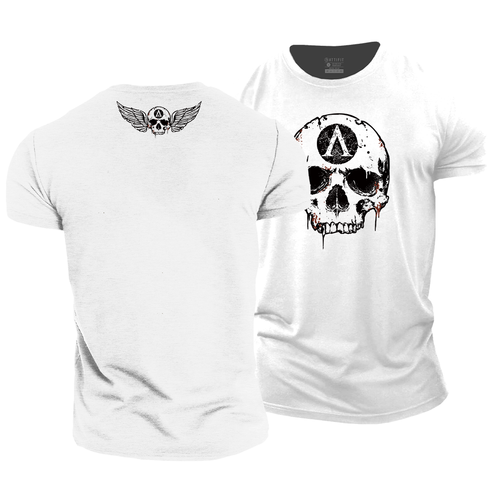 Mini Skull Wings Cotton T-Shirt