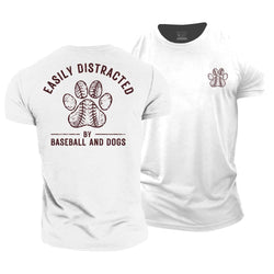 Baseball And Dog Cotton T-Shirt