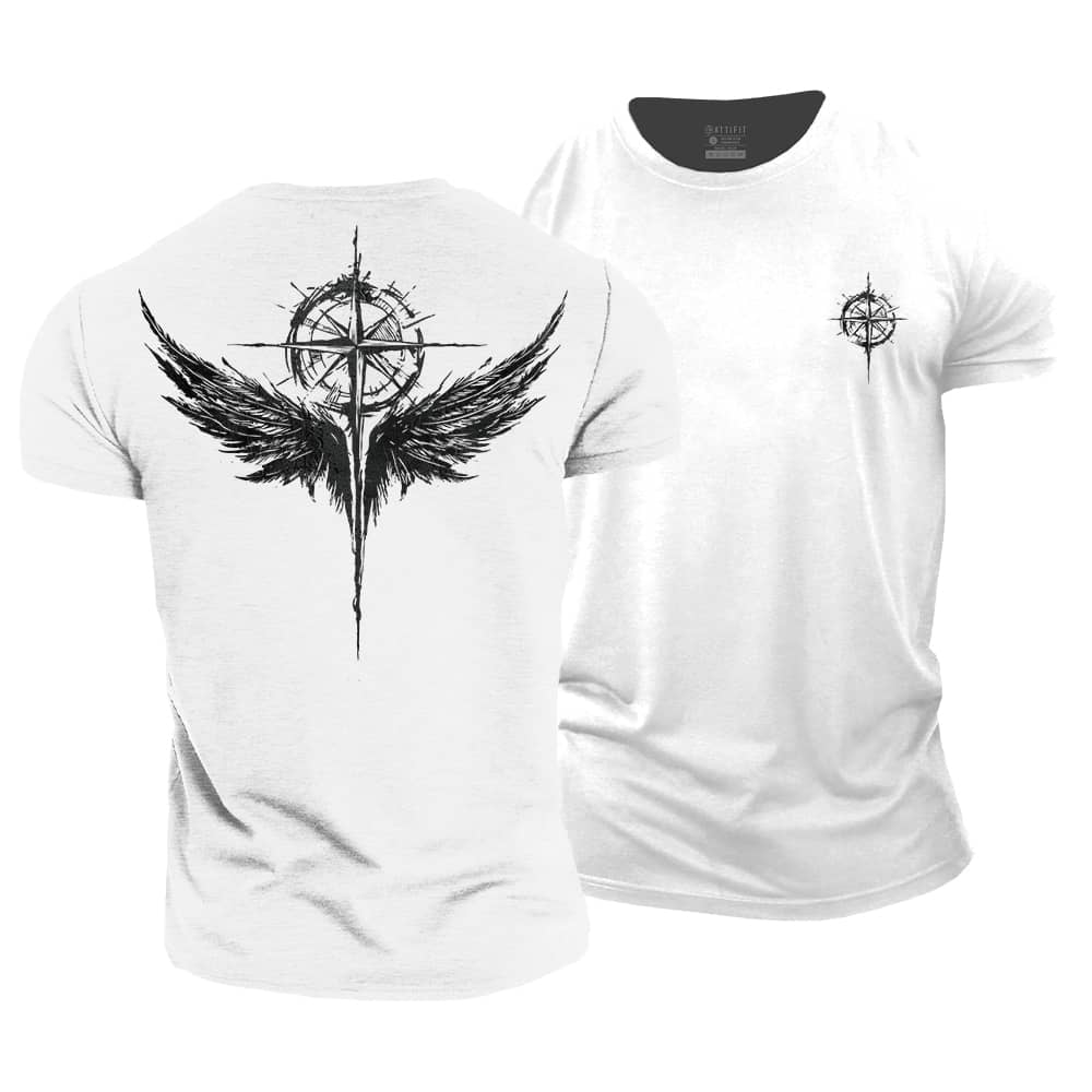 Wings Compass Cotton T-Shirt